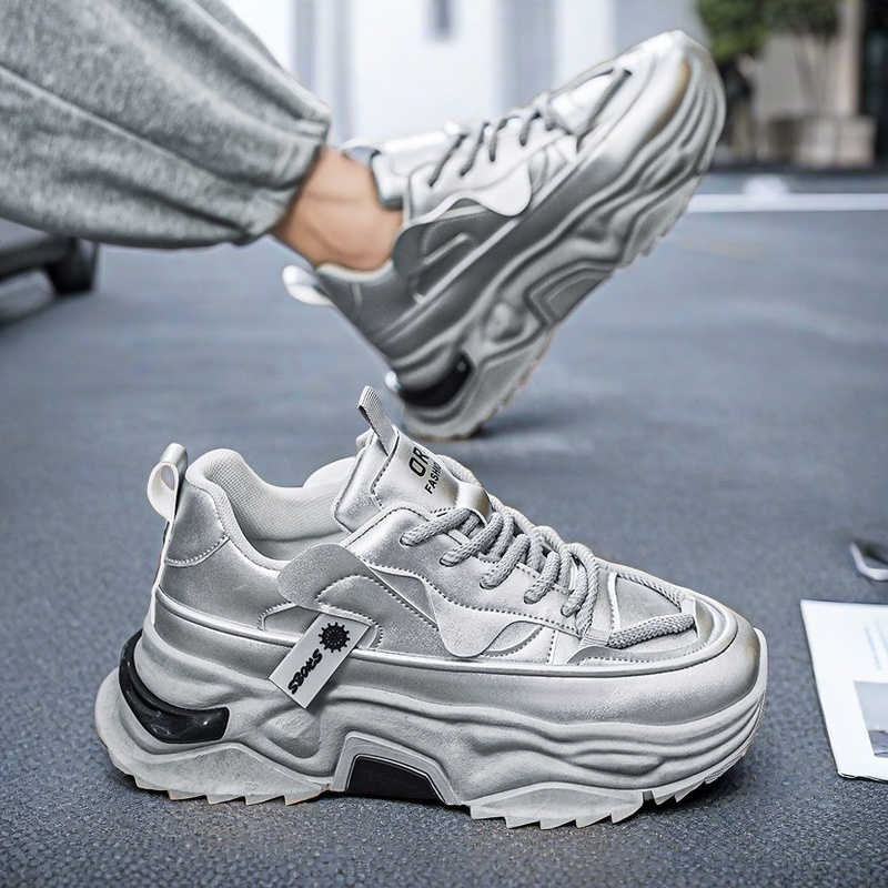 Men Shoes Runners - Tenis Deportivos Negros con Plataforma para