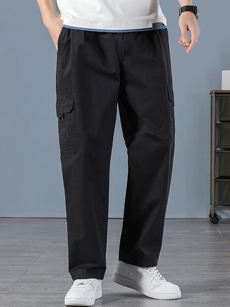 Men Shoes Joggers - Joggers negros rectos de algodón 100%