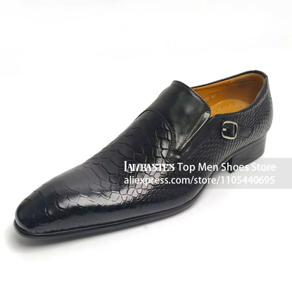 Monk Strap Shoe - Mocasines Monk de cuero negro con
