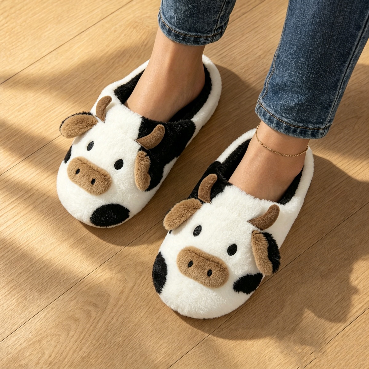 Pantuflas de Peluche Comfy Cow - Men Shoes Winter reseña y precio